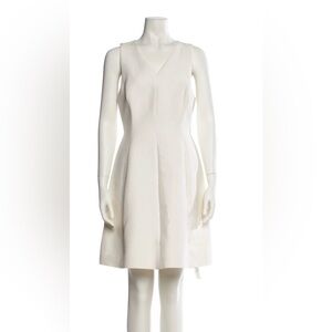 Halston Heritage Cream V-Neck Dress